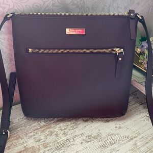 kate spade Plum Leather Crossbody unused  with Gold Hardware